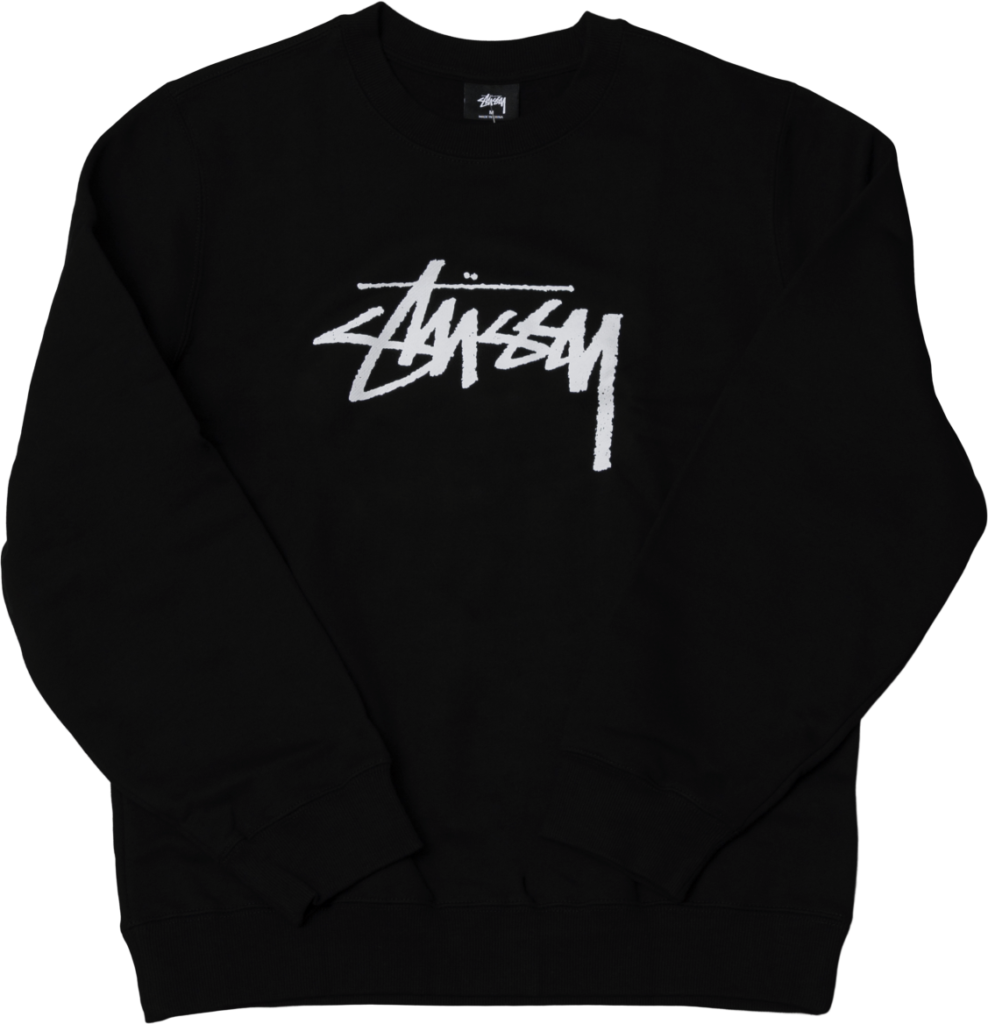 Stussy Stock Logo Crew Black