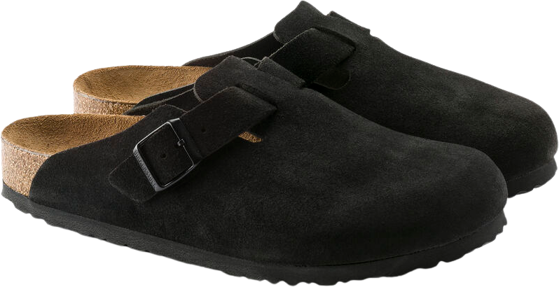 Birkenstock Boston Soft Footbed Black Suede Normal