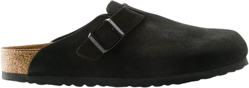 Birkenstock Boston Soft Footbed Black Suede Normal