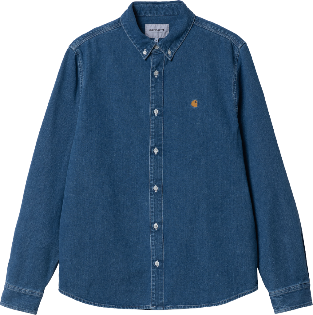 Carhartt WIP L/S Weldon Shirt Blue Heavy Stone Wash