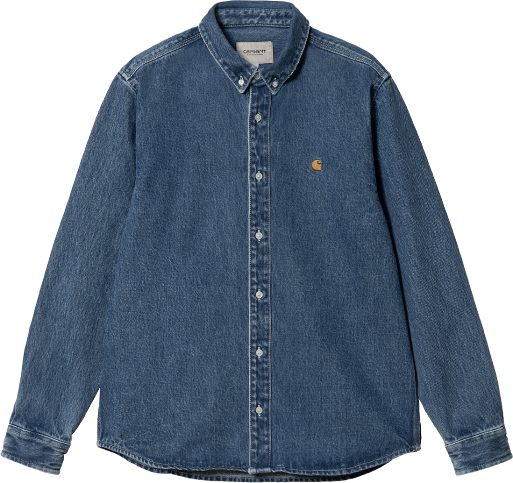 Carhartt WIP L/S Weldon Shirt Blue Heavy Stone Wash