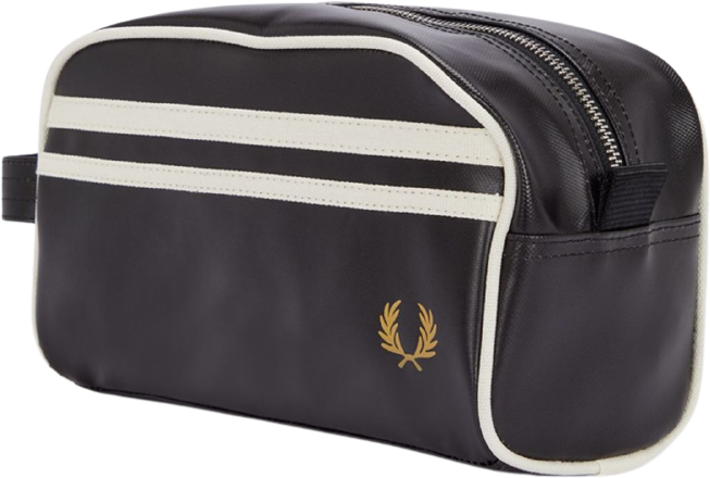 Fred Perry Coated Polyester Wash Bag Black/Ecru