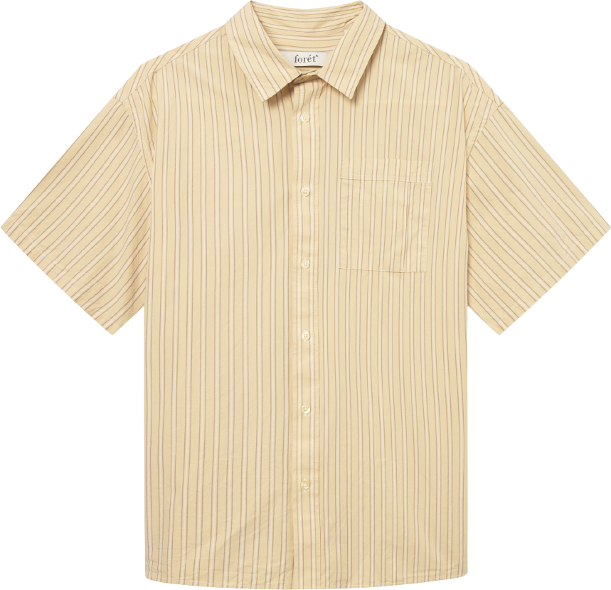 Forét Rose S/S Poplin Shirt Dusty Yellow Stripe