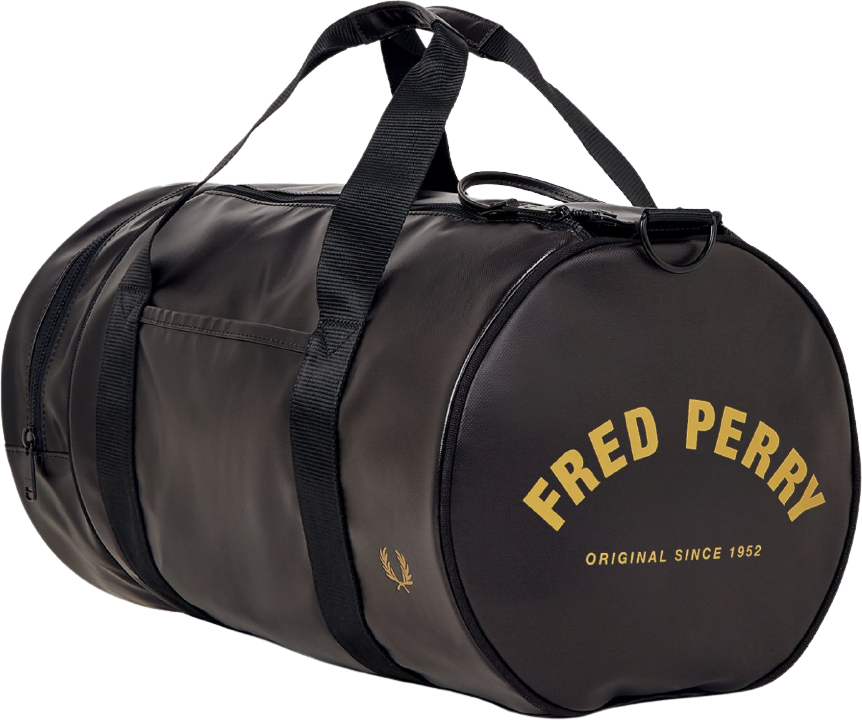 Fred Perry Classic Barrel Bag Black/Gold