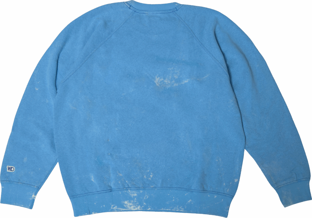 Wild Donkey Crewneck Raglan Sweatshirt Bleached ESW Royal Blue