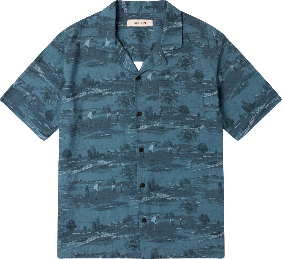 Kestin Crammond Shirt French Blue Golf Print