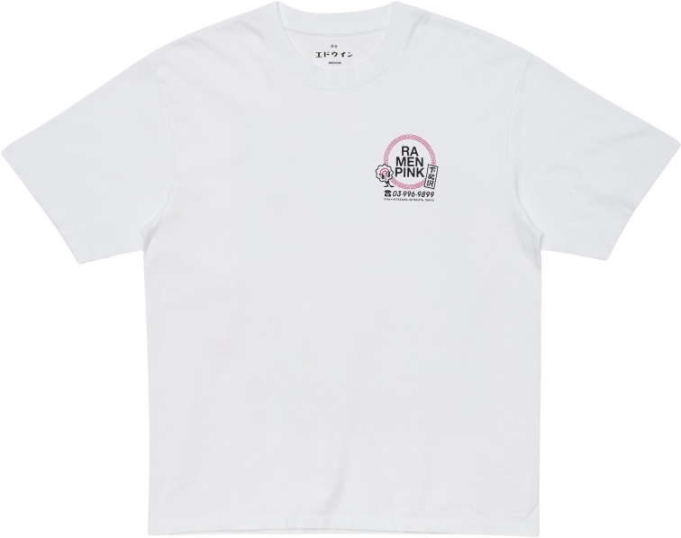Edwin Ramen Pink T-Shirt White