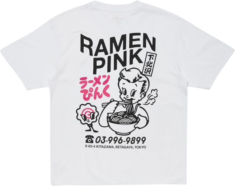 Edwin Ramen Pink T-Shirt White