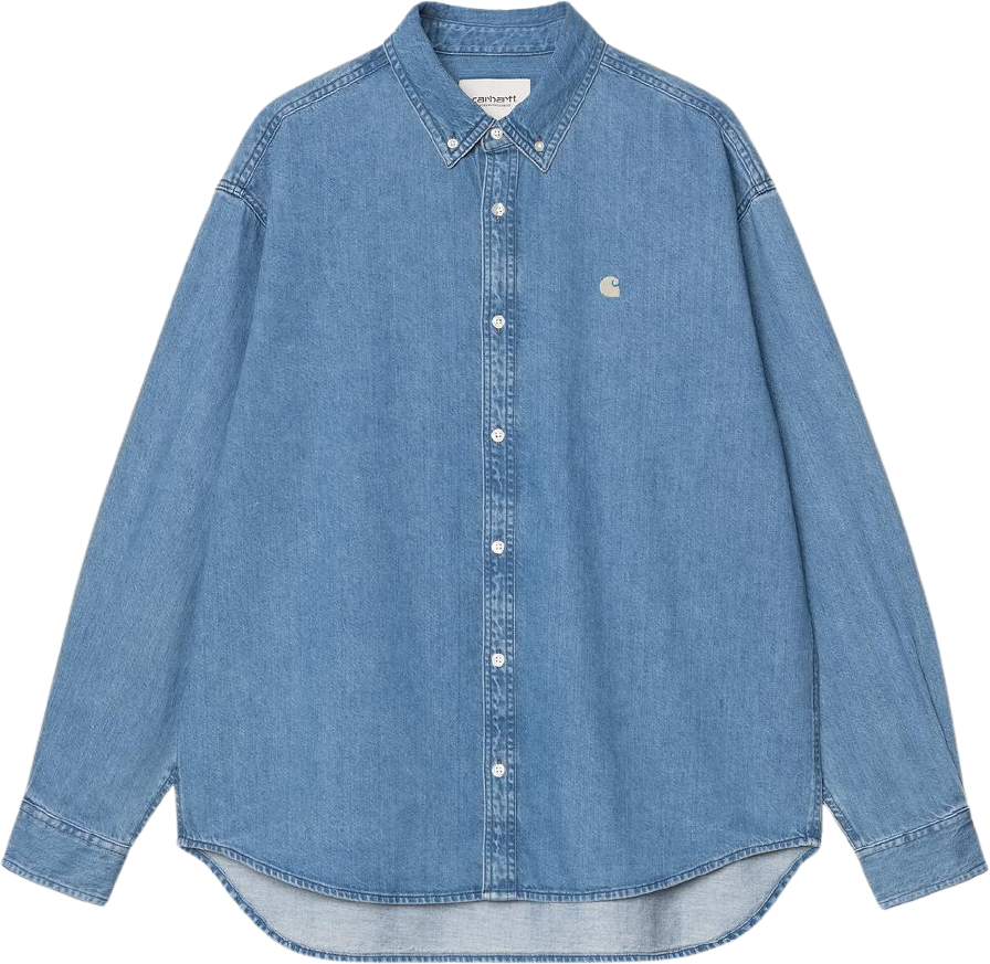 Carhartt WIP L/S Lucas Shirt Blue Stone Washed