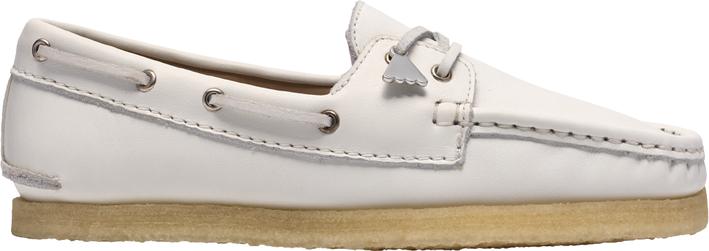 Clarks Originals Godney Boat D White Grain Lea