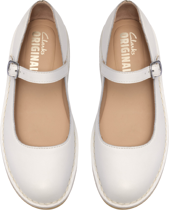 Clarks Originals Desert Jane D White Leather