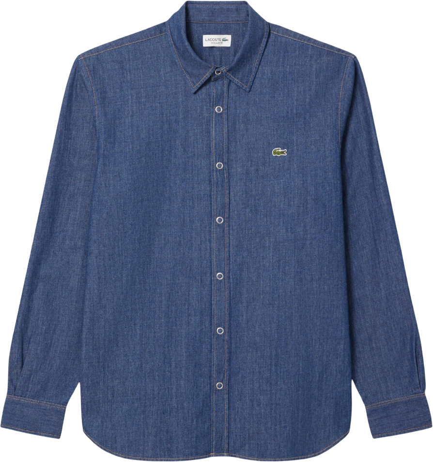 Lacoste Regular Fit Lightweight Denim Shirt Washed Deep