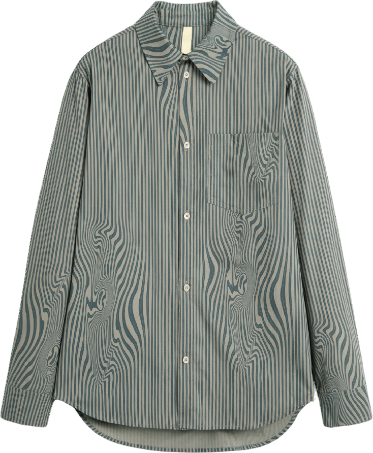 Brixtol Textiles Lawrence Blue Glitch Stripe