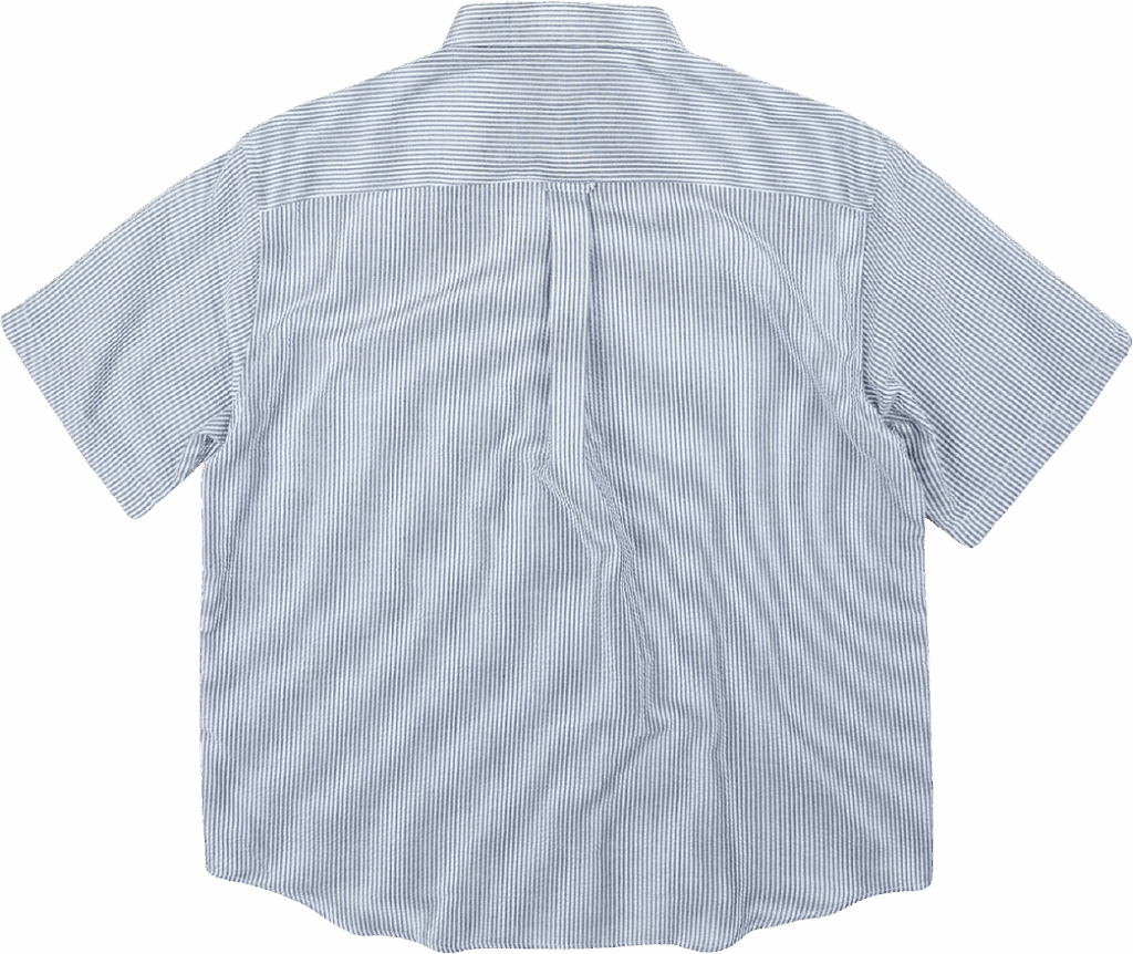 FrizmWorks OG Stripe Seersucker Half Shirt Blue
