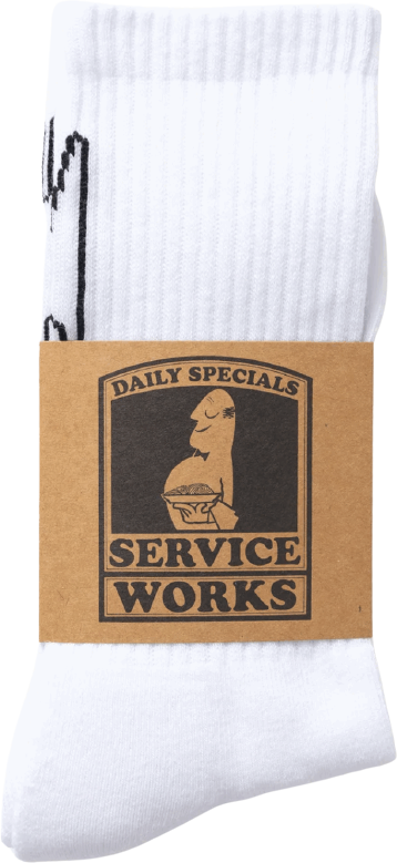 Service Works Knife & Fork Socks White