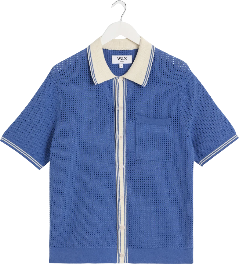 Wax London Belle S/S Shirt Blue/Ecru