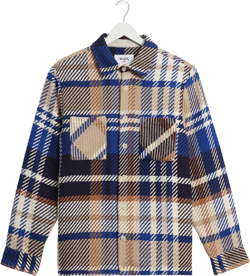 Wax London Whiting Overshirt Blue/Tan