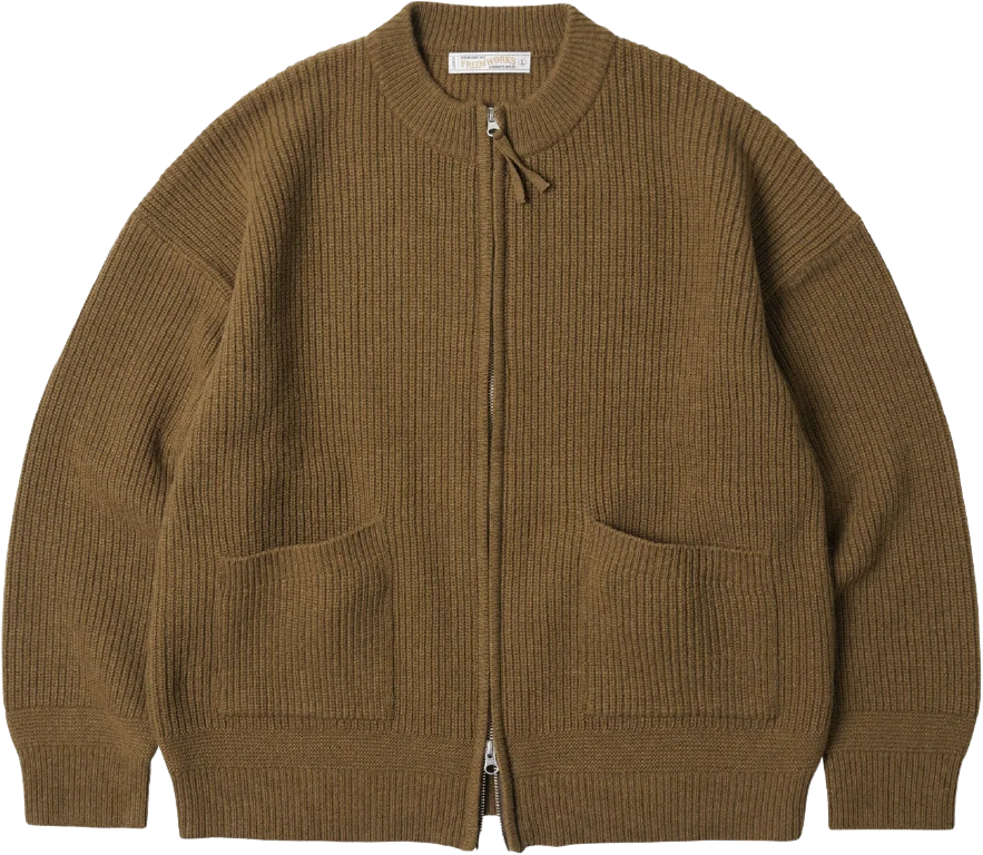 FrizmWorks Wool Deck Zipup Cardigan Cinnamon