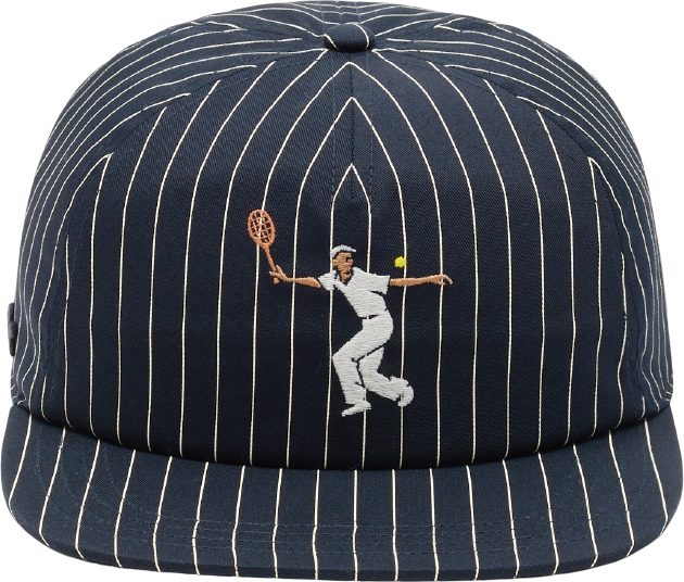 Lacoste Striped Embroidered Cotton Twill Cap Blackbird/Natural Clair