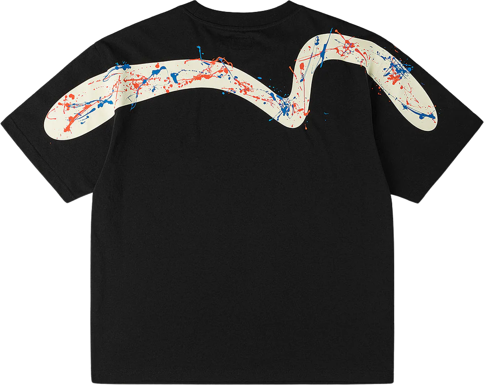 Evisu Seagull & Daicock Printed SS Tee W Splash Black