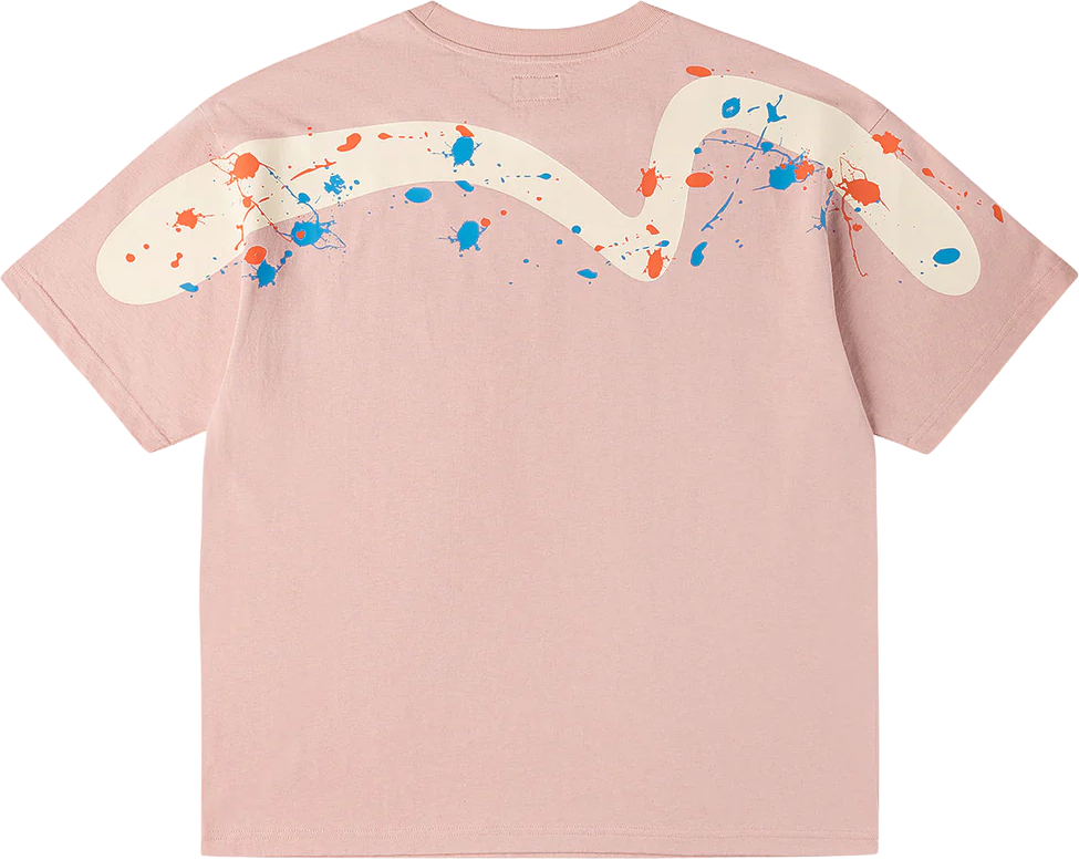 Evisu Seagull & Daicock Printed SS Tee W Splash Dusty Pink