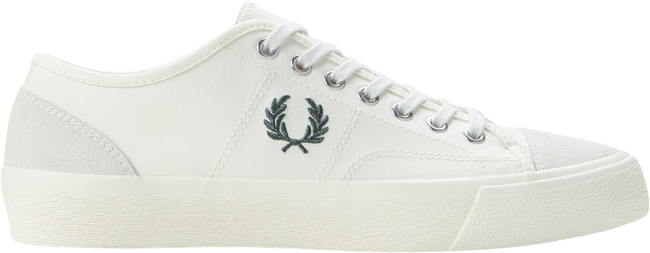 Fred Perry Hughes Canvas/Suede Light Ecru/Laurel Wreath Green