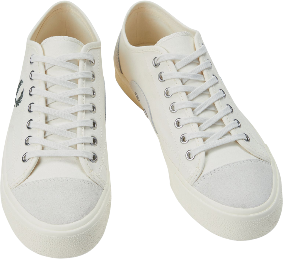 Fred Perry Hughes Canvas/Suede Light Ecru/Laurel Wreath Green