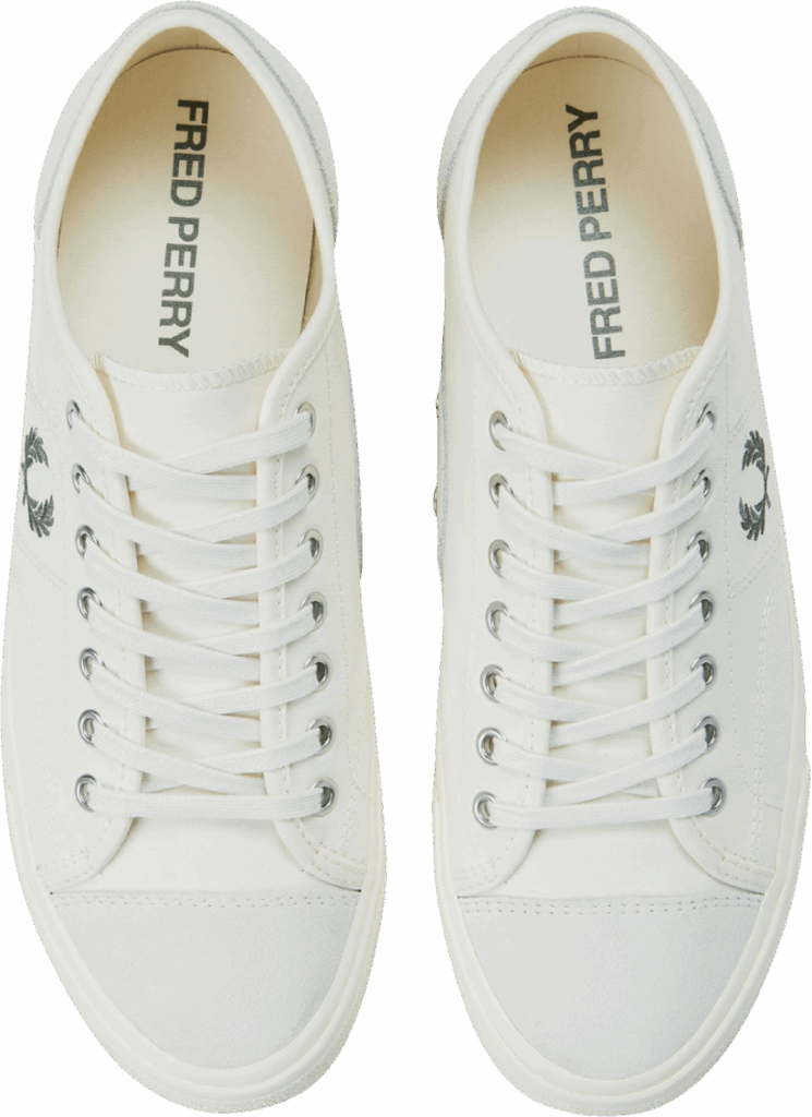 Fred Perry Hughes Canvas/Suede Light Ecru/Laurel Wreath Green