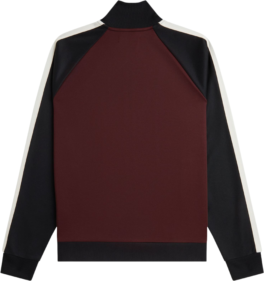 Fred Perry Contrast Sleeve Track Jacket Oxblood