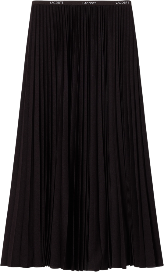 Lacoste Long Pleated Elasticated Waist Skirt Brown