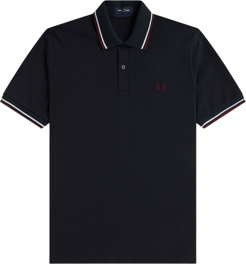 Fred Perry Twin Tipped Shirt Navy/White Maroon