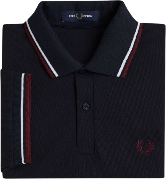 Fred Perry Twin Tipped Shirt Navy/White Maroon