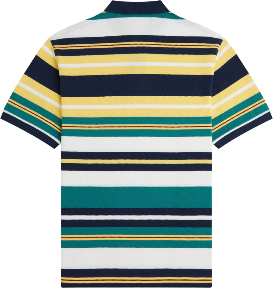 Fred Perry Striped Relaxed Polo Lemon Barley