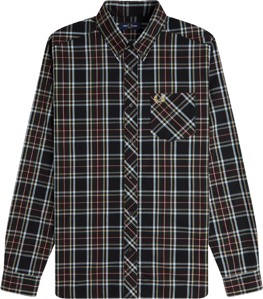 Fred Perry Classic Tartan Shirt Black