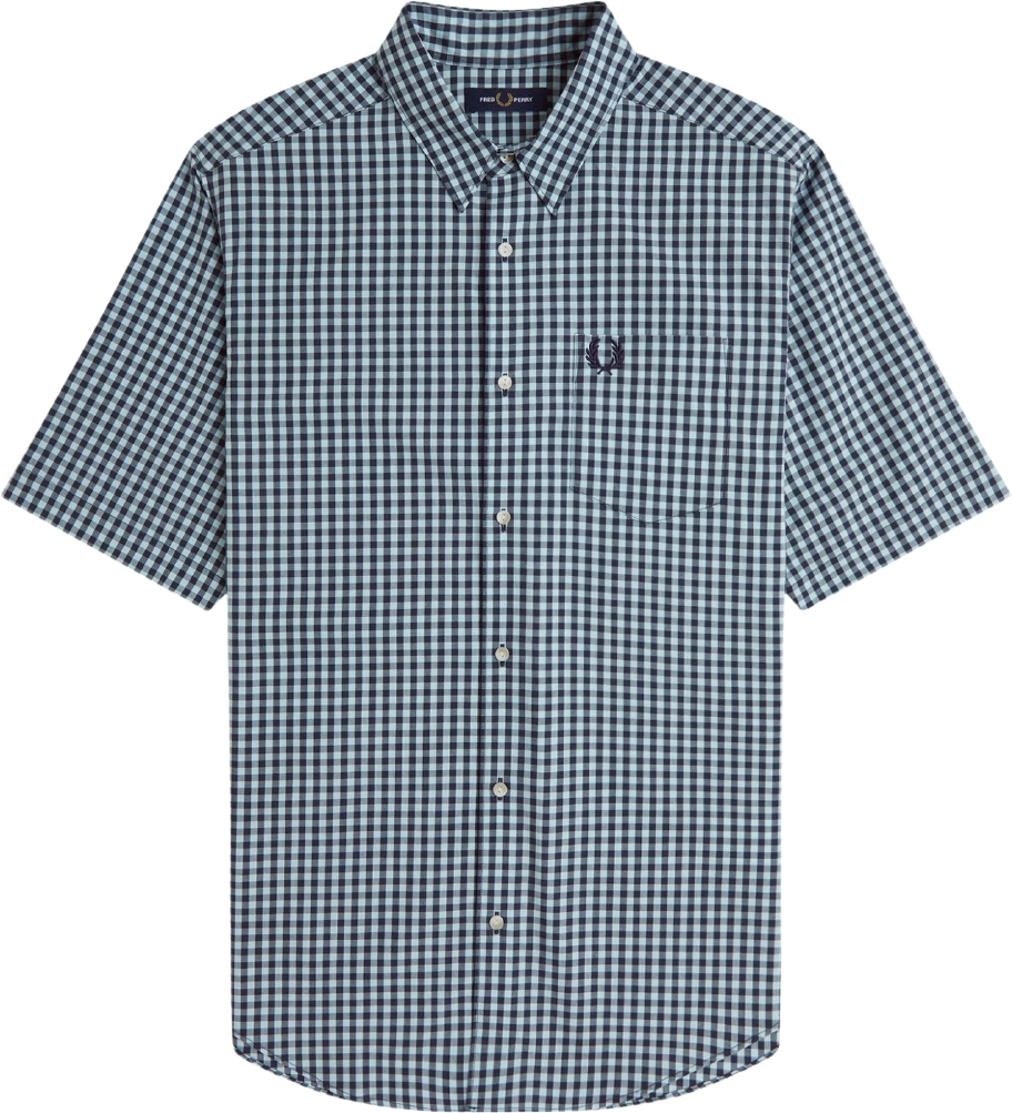 Fred Perry Gingham S/S Shirt Ball Boy Blue