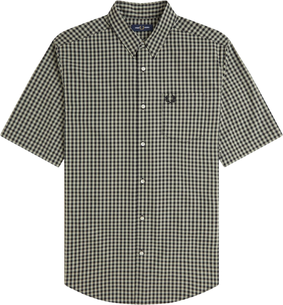 Fred Perry Gingham S/S Shirt Seagrass