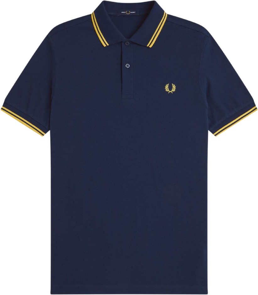 Fred Perry Twin Tipped Shirt Tennis Blue/Lemon Barley