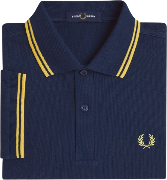Fred Perry Twin Tipped Shirt Tennis Blue/Lemon Barley