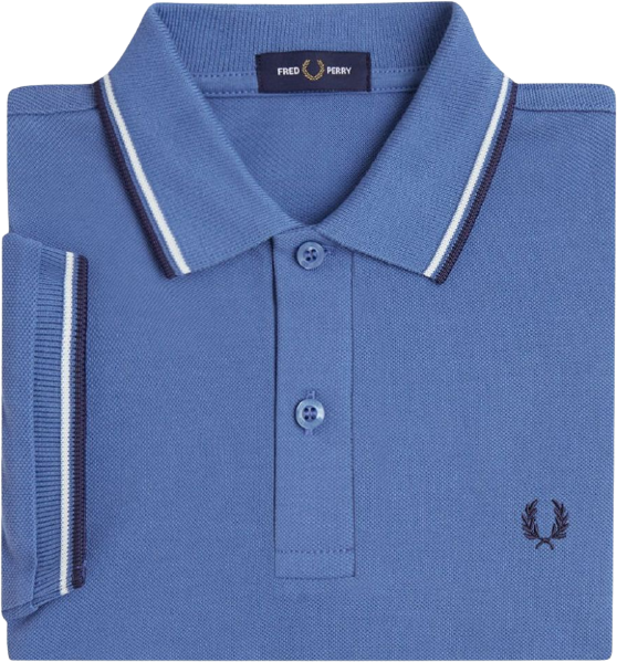 Fred Perry Twin Tipped Shirt Ace Blue/Snow White/Tennis Blue