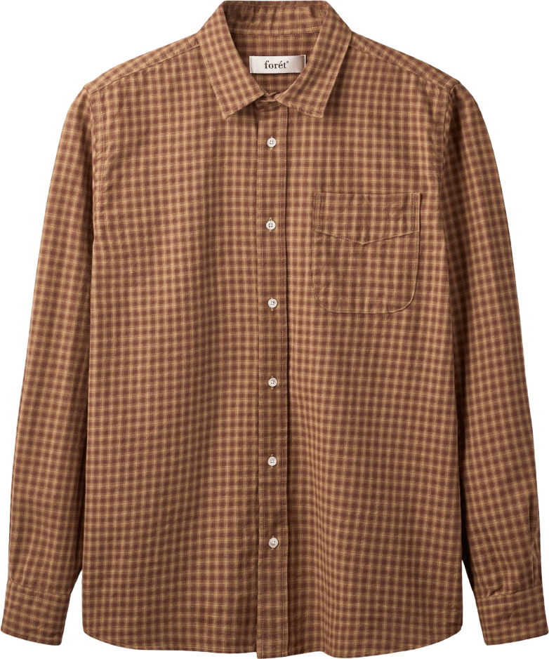 Forét Regular Fit Flannel Shirt Rust Check