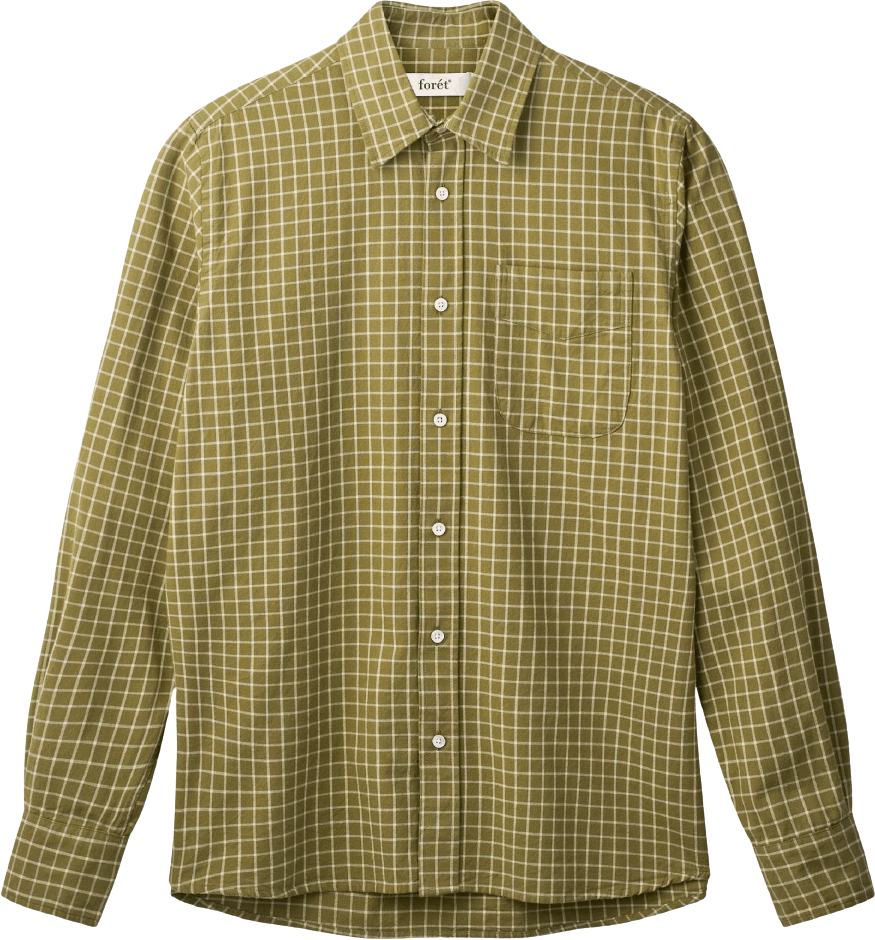 Forét Regular Fit Flannel Shirt Thyme Check