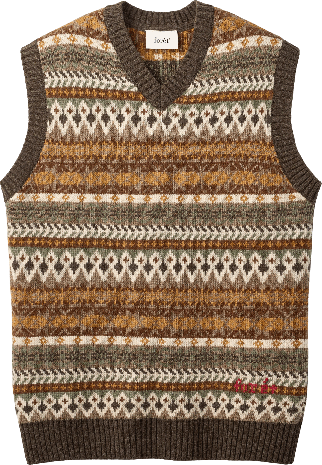 Forét Fairisle Lambswool Vest Thyme