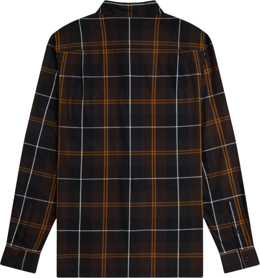 Fred Perry Twill Tartan Shirt Rich Brown