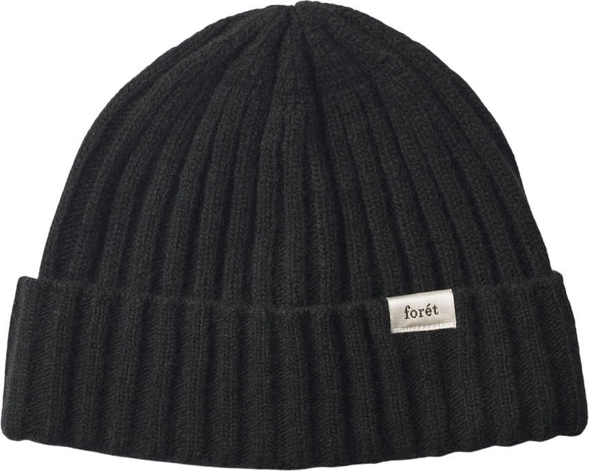 Forét Relax Rib Lambswool Beanie Black