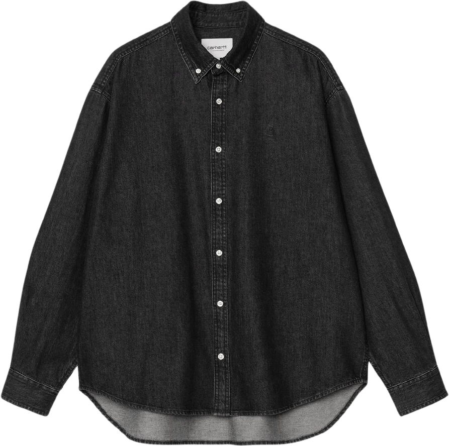 Carhartt WIP L/S Lucas Shirt Black Stone Washed