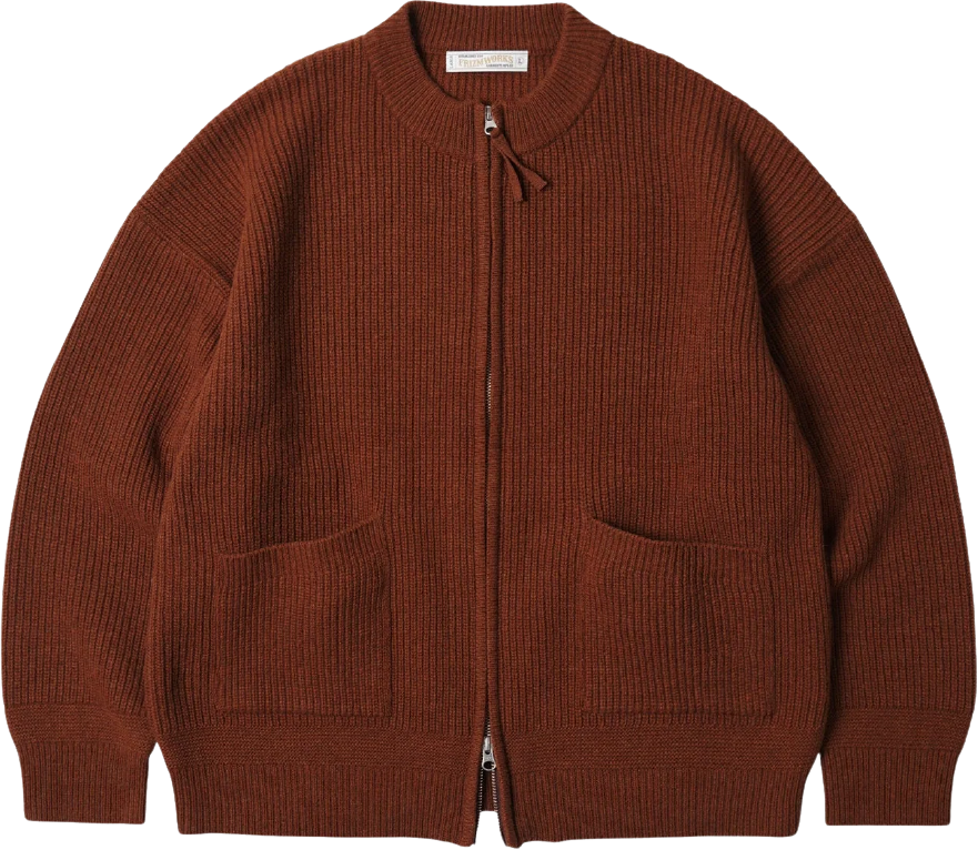 FrizmWorks Wool Deck Zipup Cardigan Brick