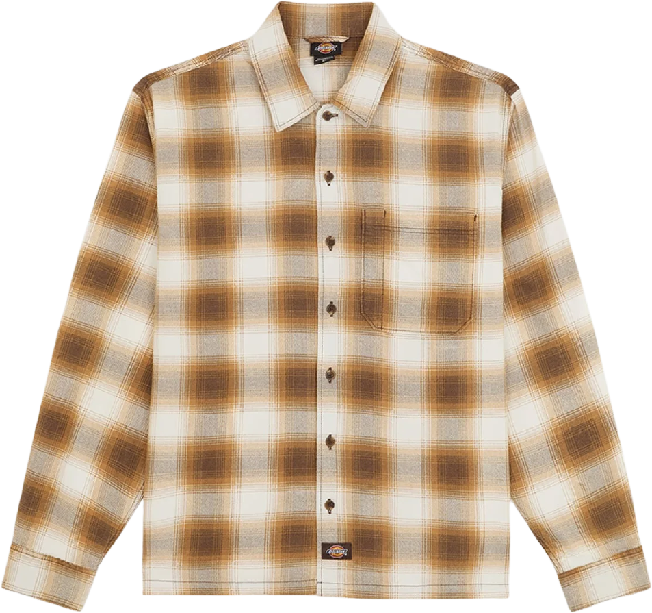 Dickies Gulfport Flannel Shirt Chocolate Brown