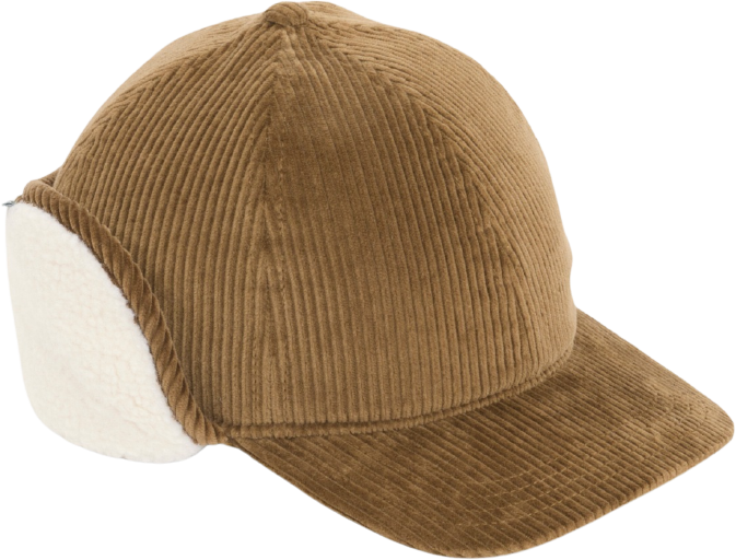 Lacoste Corduroy Trapper Hat Coffe Brown