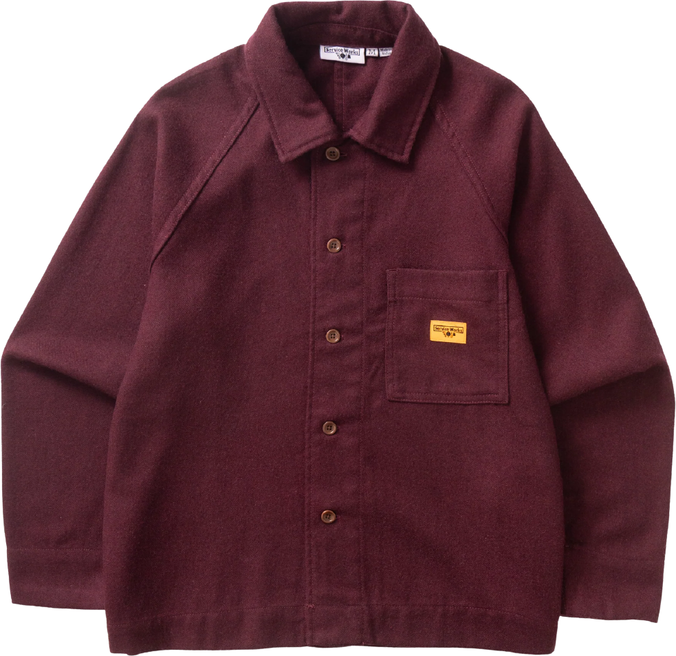 Service Works Flannel FOH Overshirt Burgundy