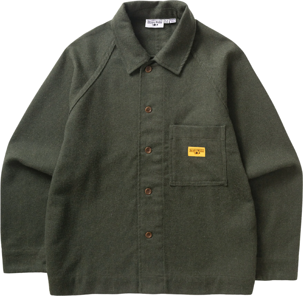Service Works Flannel FOH Overshirt Forest